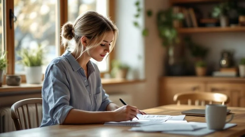 Mann berechnet Foerderbetraege fuer Weiterbildung am Schreibtisch in Nuernberg